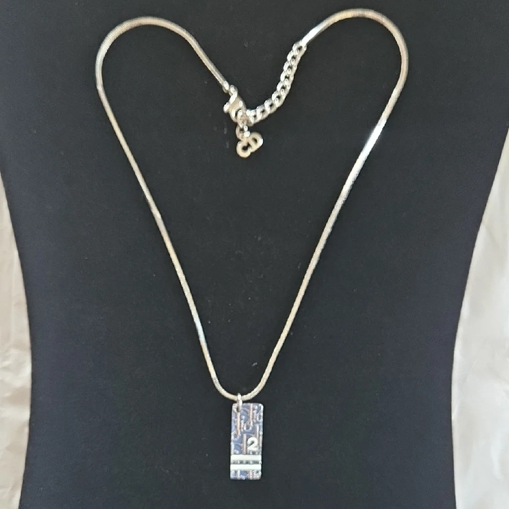 Christian Dior Enamel Oblique Trotter Necklace - Picture 3 of 9